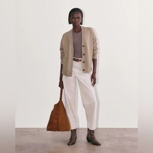 Everlane The Cocoon Cardigan Sweater in Plush Cotton Heather Taupe Size: M, NWT